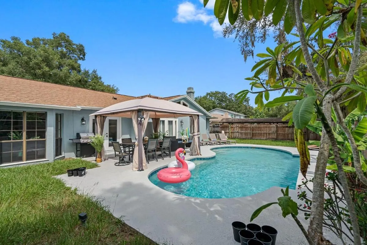 Luxury 5 Bdrm Home - Stunning Pool - Huge Backyard Tampa
