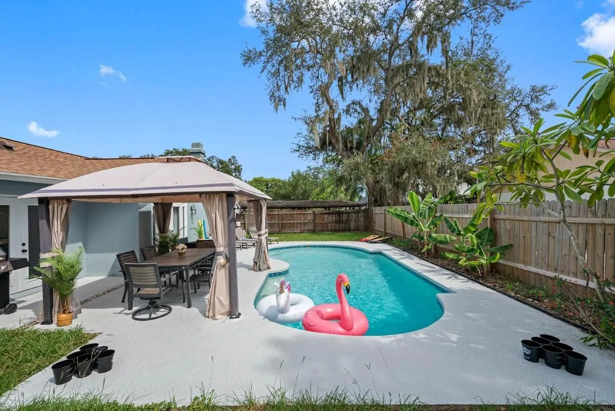 Luxury 5 Bdrm Home - Stunning Pool - Huge Backyard Tampa